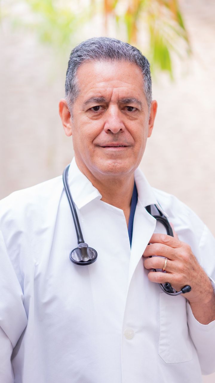A physician in a clinic